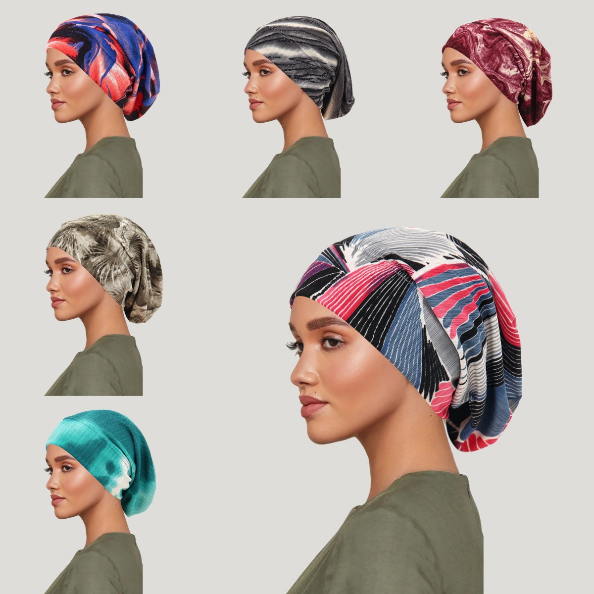 Women'S Fashion Hats - 2026年新作 タイダイ染め ヘアカバー キャップ 高級レース ムスリム