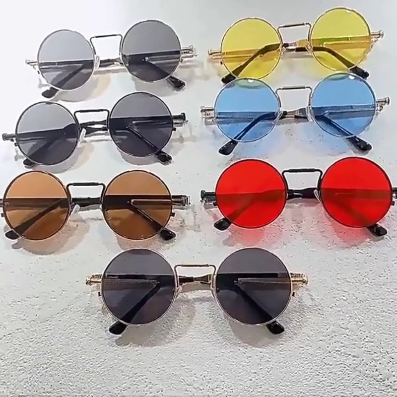 Women'S Fashion Eyeglass Frames - ヴィンテージメタルフレームラウンドサングラス女性男性パンク円形サングラス女性眼鏡サングラス男性女性眼鏡