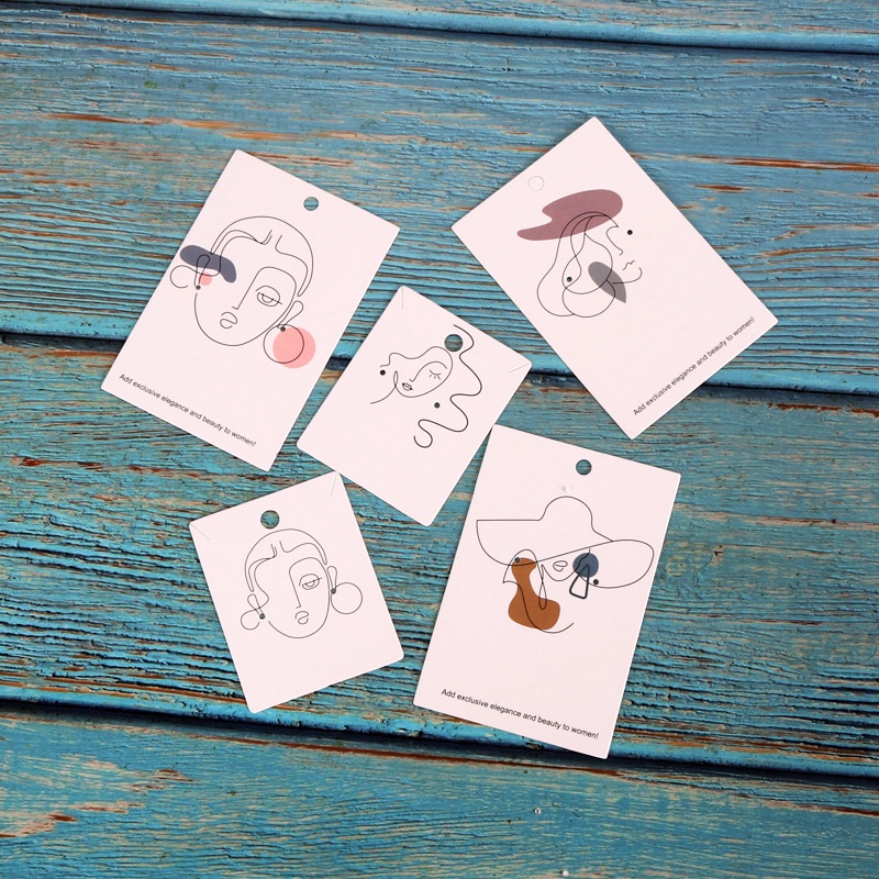 Women'S Fashion Earrings - ABQR ファッション 100 個/ロット エレガントな女性用パターンイヤリングディスプレイカード ネックレスジュエリー包装紙カードタグホルダー（ミックス）