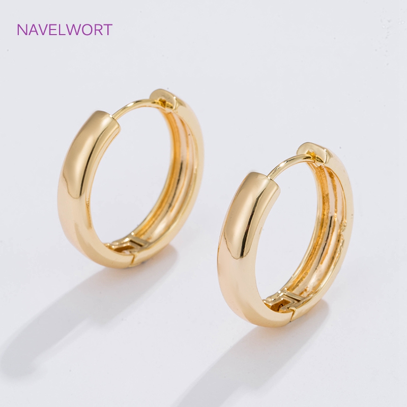 Women'S Fashion Earrings - 6 サイズのゴールドメッキサークルフープイヤリング女性ギフト、高品質のシンプルなラウンドイヤリング女性ファッションジュエリー