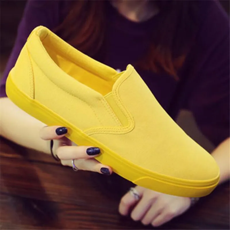 Women'S Yellow Fashion Sneakers - 男性と女性のための通気性のあるキャンバスシューズ,カジュアルシューズ,学生のためのユニセックスシューズ,フラット,オレンジ,黄色,緑
