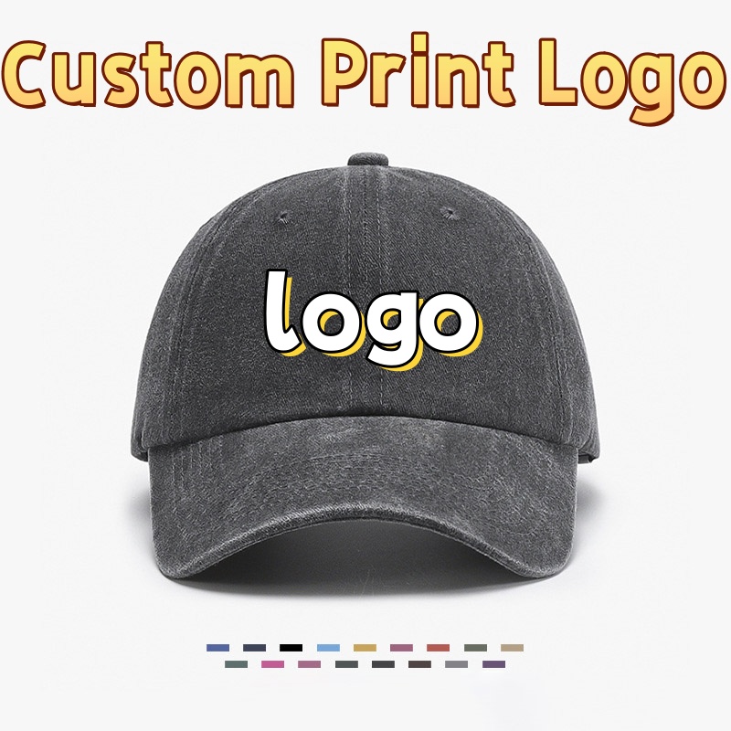 Women'S Fashion Hats - カスタムプリントロゴ入りレディースアーティスティックレトロソフトトップ多用途ダックタンキャップメンズアウトドアスポーツウォッシュドコットン野球帽