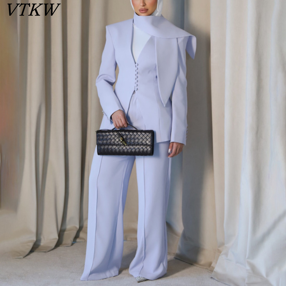 Blazer Women Oversized - VTKW 2026 レディース3ピーススーツ ブレザー ベスト パンツセット