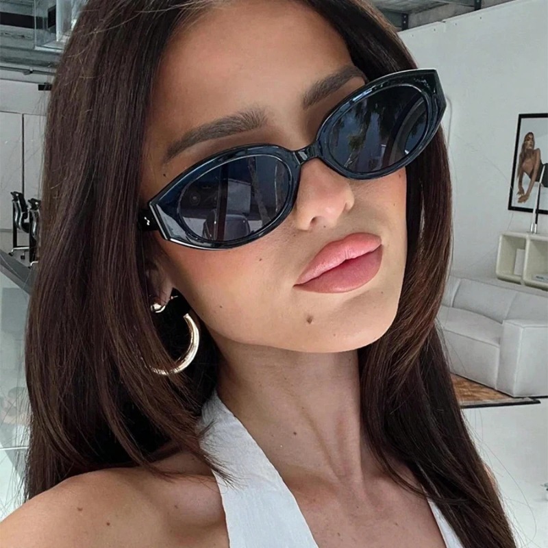 Women Fashion Glasses - ヴィンテージキャットアイサングラス女性レトロシェードブラックサングラス女性ファッション小さなフレームミラースクエアオキュロスデソル