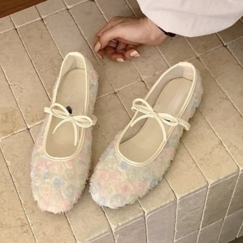 Women'S Fashion For Summer 2026 - 優しいニューチャイニーズローズメッシュメリージェーンシューズ2026春夏新作ボウソフトソールシューズ