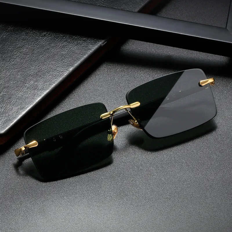 Women'S Fashion Eyeglass Frames - ファッション長方形サングラス男性女性ブルーライト遮断目の保護眼鏡リムレススクエアフレームサングラスレトロゴーグル