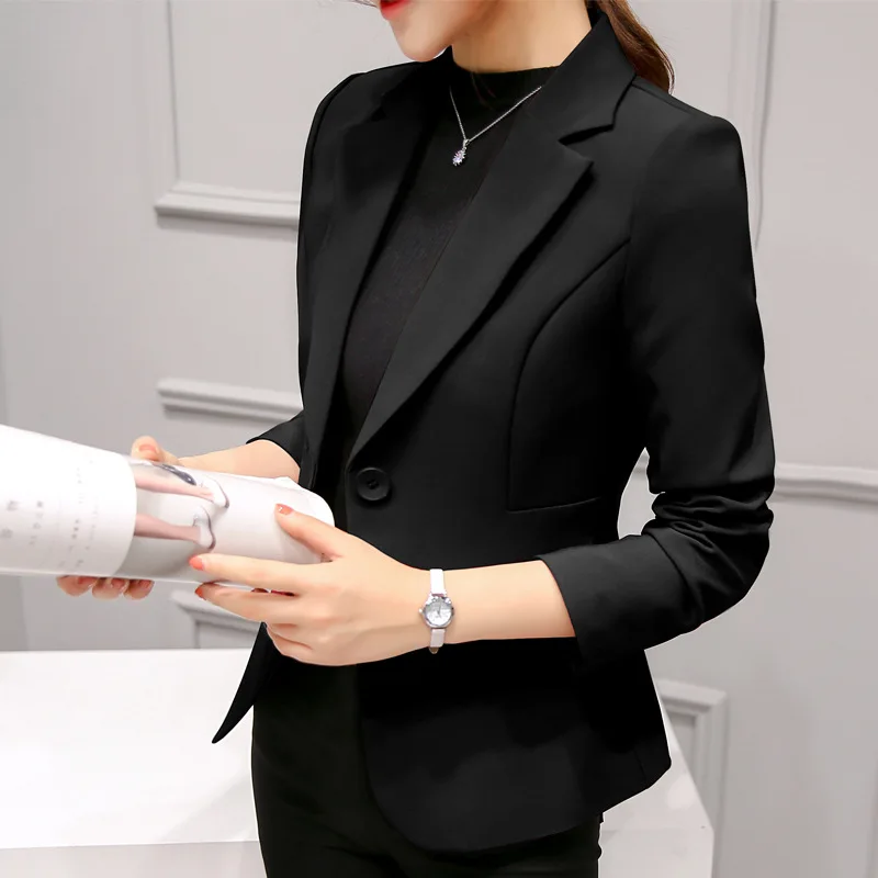 Blazer Women Oversized - 黒人女性のブレザー 2025 フォーマルスリムブレザー女性オフィスワークスーツポケットジャケットコート女性ワインノッチブレザージャケットファム
