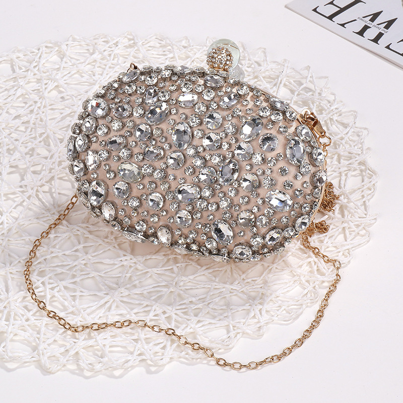 Women'S Fashion Boutique - 女性のための豪華なシルバーとダイヤモンドのイブニングバッグ,誕生日パーティーのためのイブニングバッグ,花嫁のためのハンドバッグ,ピンク,ゴールド