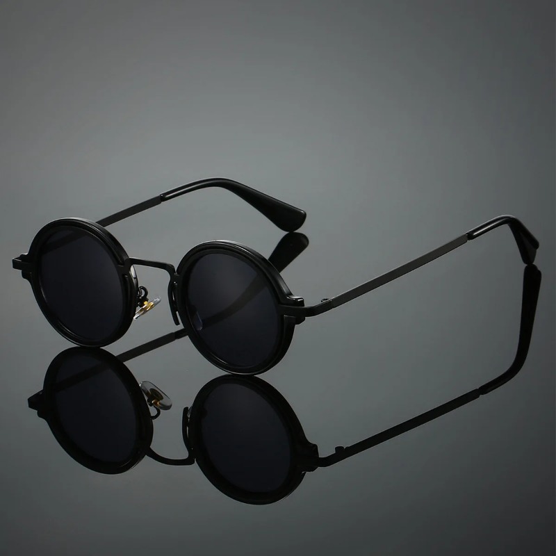 Women'S Fashion Eyeglass Frames - 新しいレトロメタルラウンドフレームサングラス男性用高品質眼鏡 UV400 女性因果運転メガネアクセサリー
