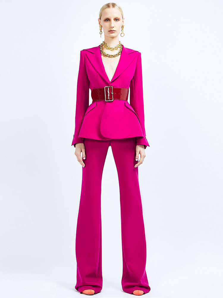 Blazer Women Oversized - ハイストリート 最新2026春夏 ランウェイデザイナー スーツセット レディース スリムフィット