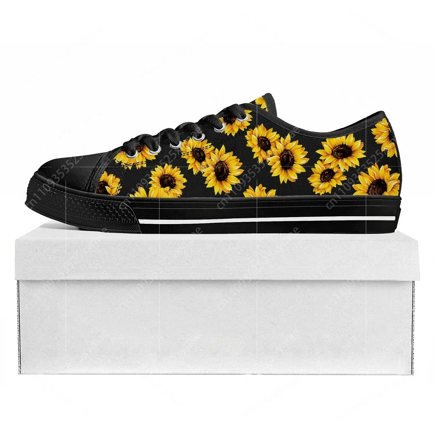 ひまわり黄色の花ロートップ高品質スニーカーメンズレディーステ - Women'S Yellow Fashion Sneakers のレビューと価格
