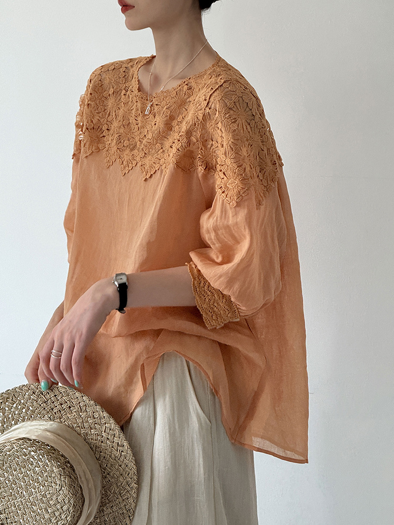 2026 女性夏 100% リネンブラウス半袖薄いファッショ - Women'S Fashion For Summer 2026 のレビューと価格
