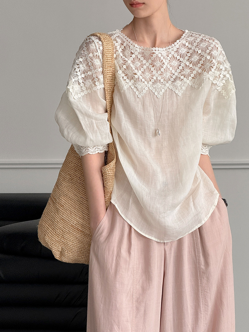 2026 女性夏 100% リネンブラウス半袖薄いファッショ - Women'S Fashion For Summer 2026 のレビューと価格
