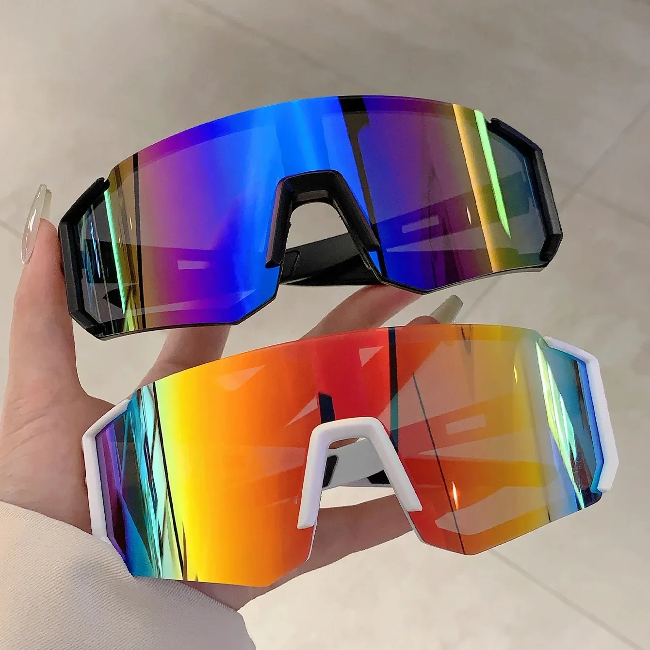 アウトドアスポーツサングラス男性用軽量特大男性用シェードサイ - Women Fashion Glasses のレビューと価格