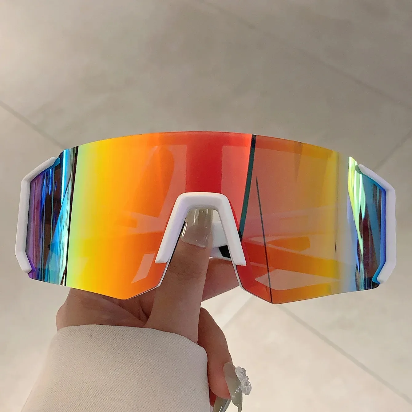 アウトドアスポーツサングラス男性用軽量特大男性用シェードサイ - Women Fashion Glasses のレビューと価格