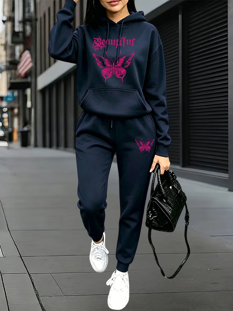 秋冬デイリーカジュアルスポーツジョガーセット パーカー+スウ - Women'S Fashion Winter 2026 のレビューと価格