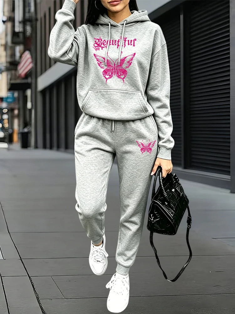 秋冬デイリーカジュアルスポーツジョガーセット パーカー+スウ - Women'S Fashion Winter 2026 のレビューと価格
