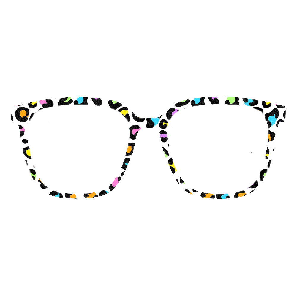 トレンディなレインボーヒョウ柄スクエア眼鏡フレーム女性ファッ - Women'S Fashion Eyeglass Frames のレビューと価格