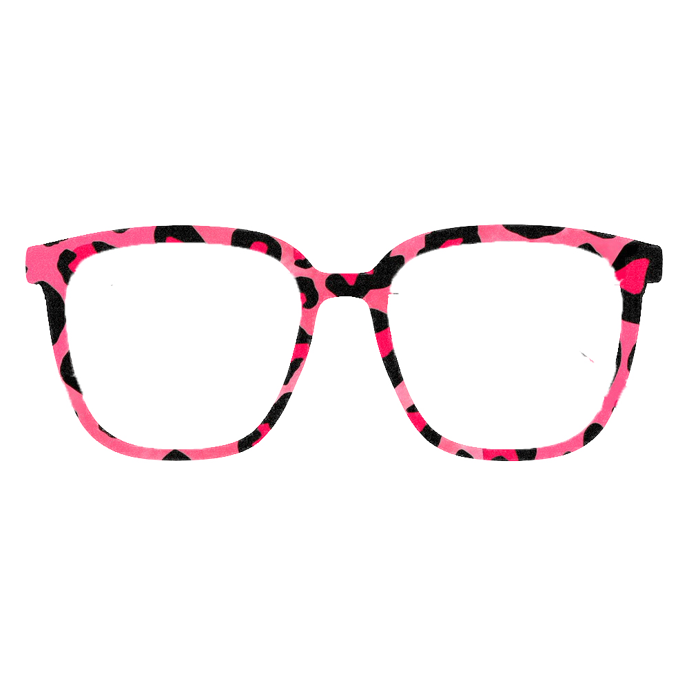 トレンディなレインボーヒョウ柄スクエア眼鏡フレーム女性ファッ - Women'S Fashion Eyeglass Frames のレビューと価格