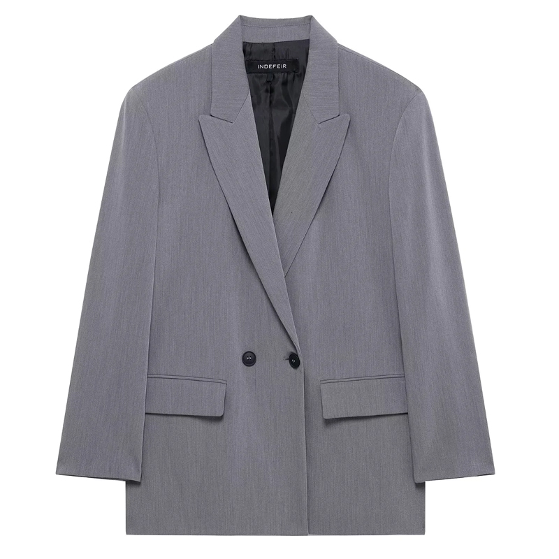 HXAO ブレザー女性のための黒グレーロングブレザー女性オフ - Blazer Women Oversized のレビューと価格