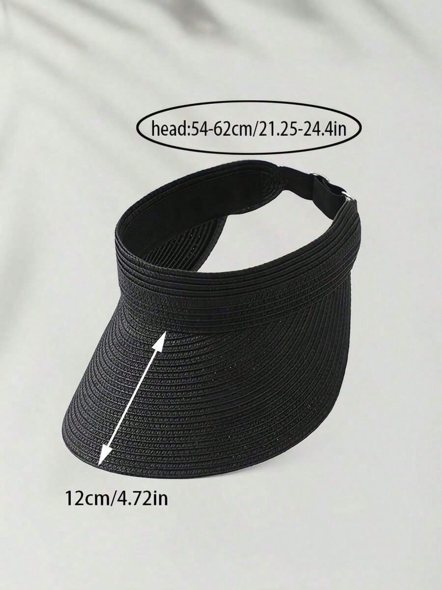1pc ファッションストローバイザー女性用つば広帽子ロールア - Women'S Fashion Hats のレビューと価格