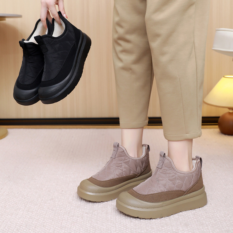 女性用冬用マムスノーブーツ、フリース裏地付き、暖かくファッシ - Women Fashion Online のレビューと価格