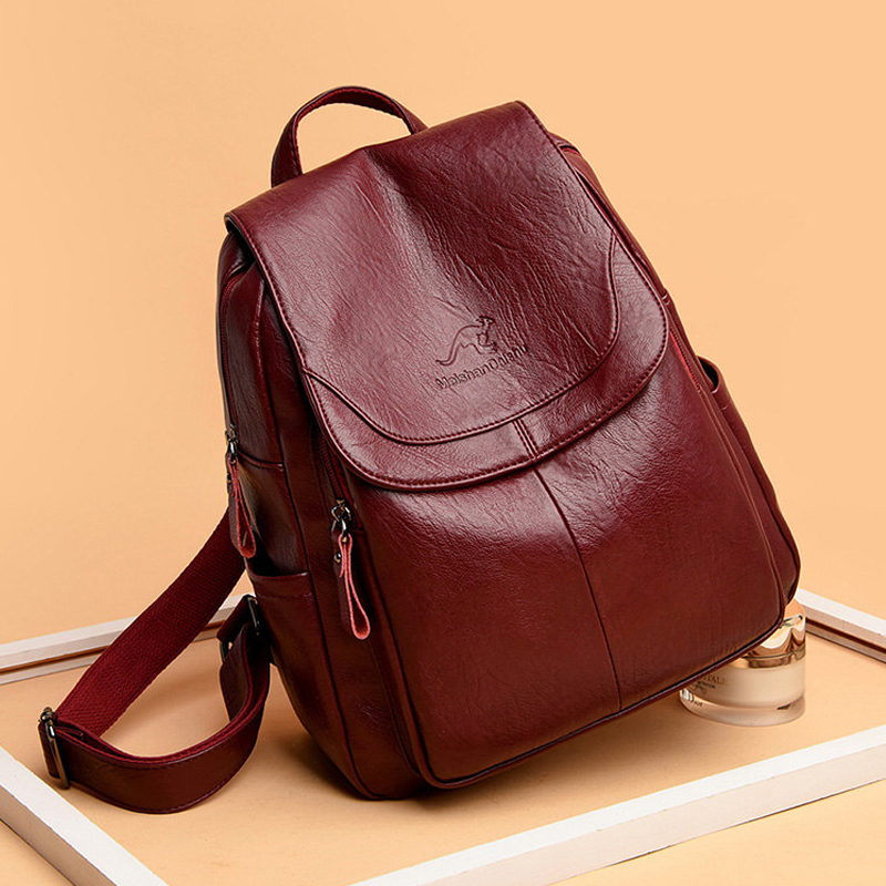 ヴィンテージ風ソフトレザーバックパック 女性用 9色展開 カ - Women Fashion Online のレビューと価格