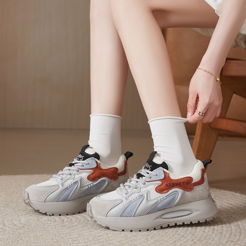 2026 春夏ファッションスニーカー女性メッシュシューズ厚底 - Women'S Yellow Fashion Sneakers のレビューと価格