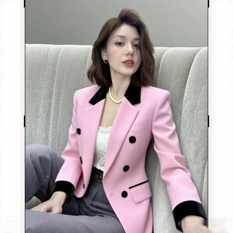 ピンクのスリムフィットレディースブレザー、フォーマルオフィス - Blazer Women Oversized のレビューと価格