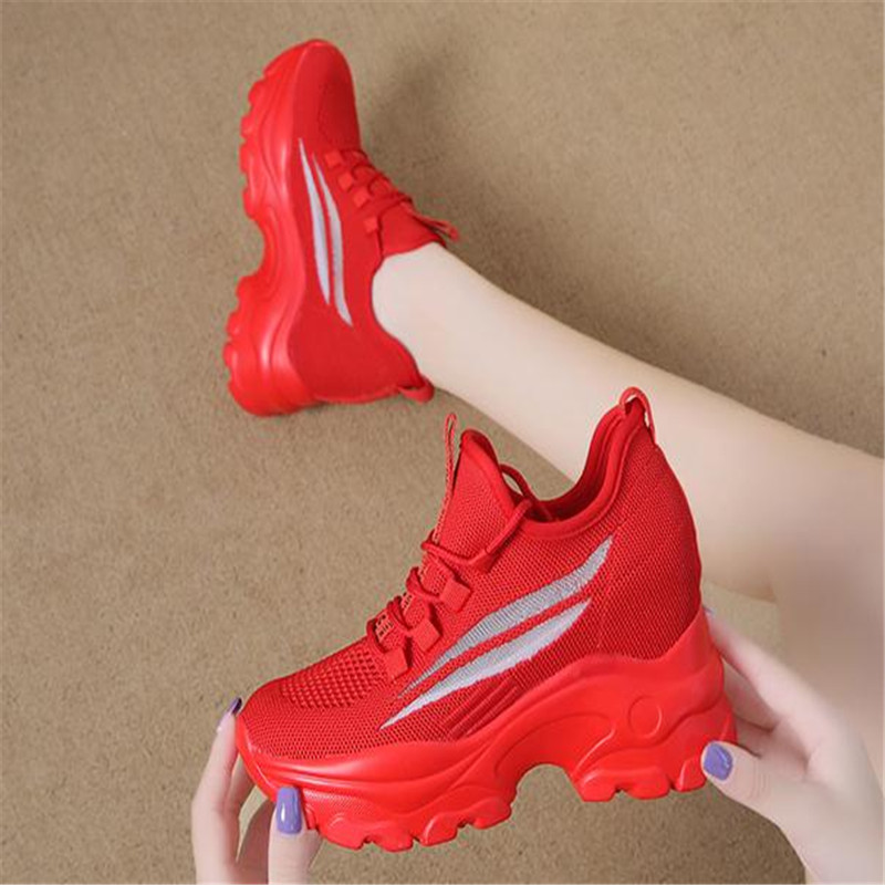 女性の厚底スニーカー,ファッショナブルな厚底カジュアルシュー - Women'S Yellow Fashion Sneakers のレビューと価格