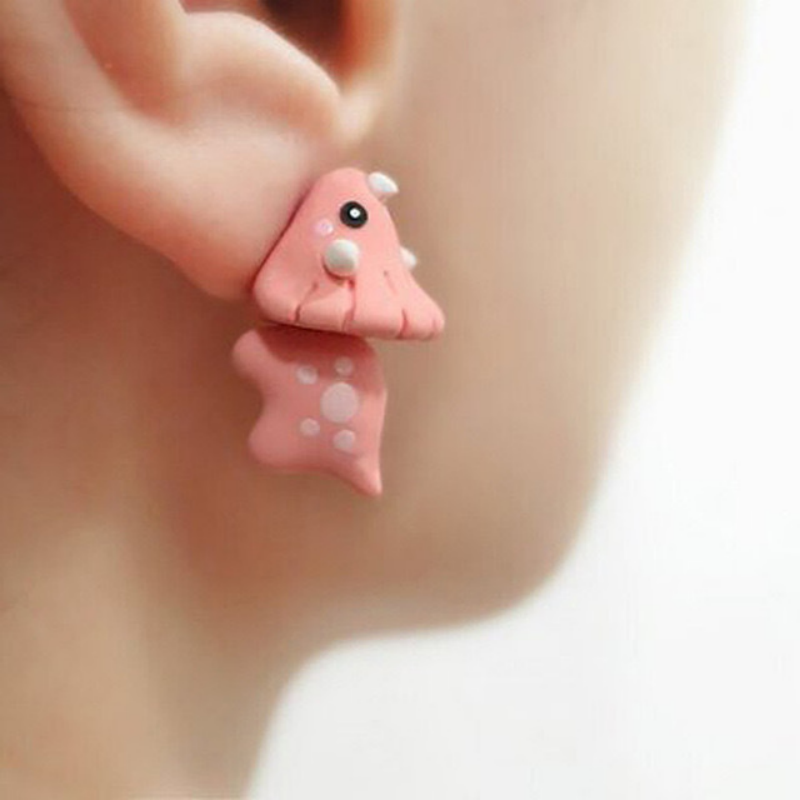 2個/1ペア 動物柄スタッドピアス 女性用 かわいい恐竜 小 - Women'S Fashion Earrings のレビューと価格