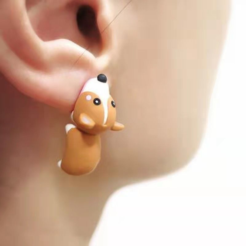 2個/1ペア 動物柄スタッドピアス 女性用 かわいい恐竜 小 - Women'S Fashion Earrings のレビューと価格