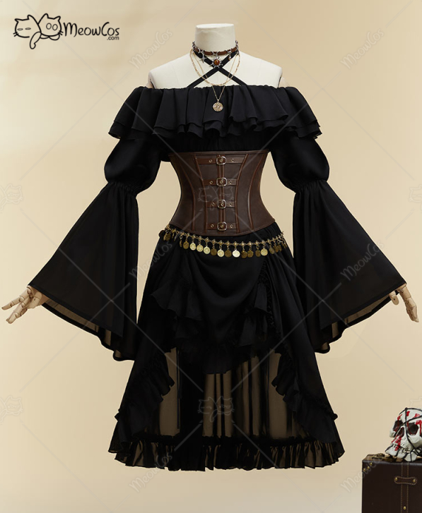 MOBBUNNY レディース ハロウィン ブラック パイレー - Corset Top Boned のレビューと価格