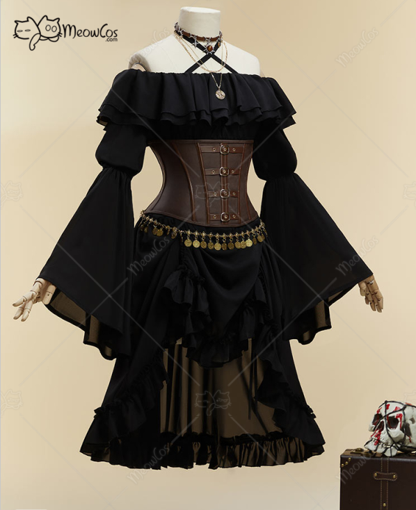 MOBBUNNY レディース ハロウィン ブラック パイレー - Corset Top Boned のレビューと価格