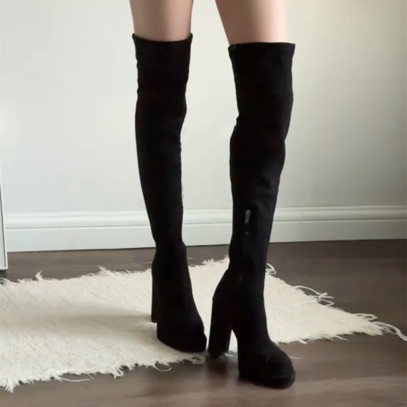 ナイトクラブファッション女性用太もも丈ブーツセクシー厚底ハイ - Women Fashion Online のレビューと価格