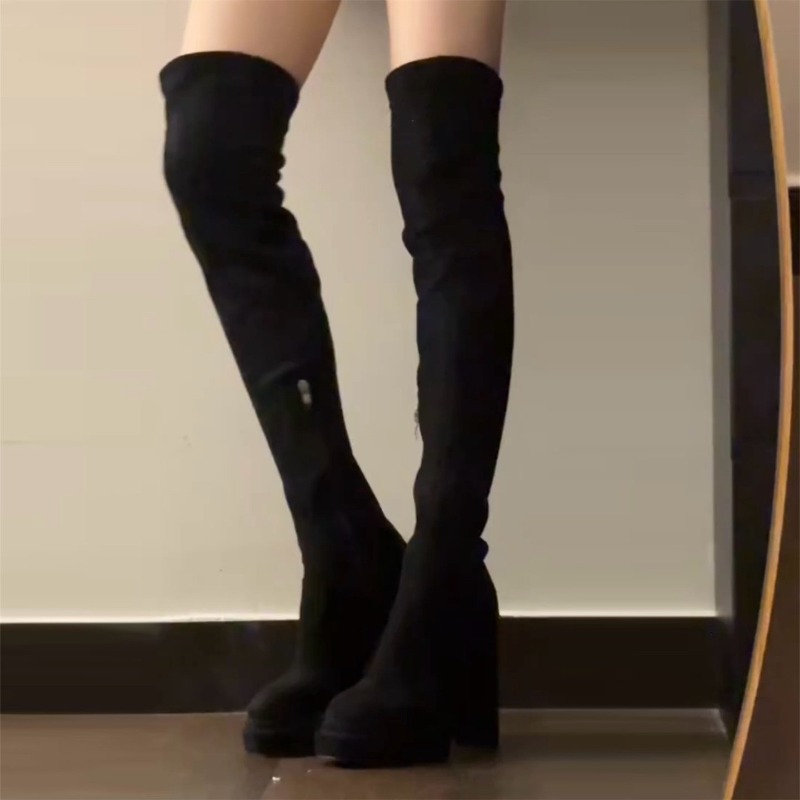 ナイトクラブファッション女性用太もも丈ブーツセクシー厚底ハイ - Women Fashion Online のレビューと価格