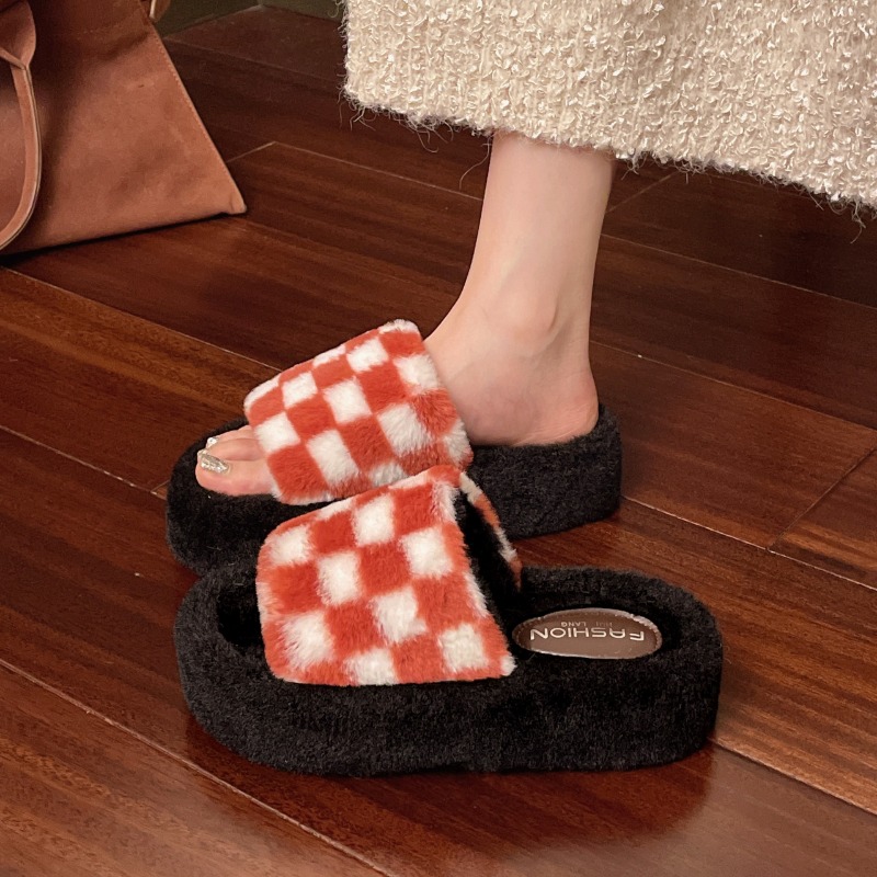 冬の新作レトロチェック柄デザイン レディースコットンスリッパ - Women'S Fashion Winter 2026 のレビューと価格