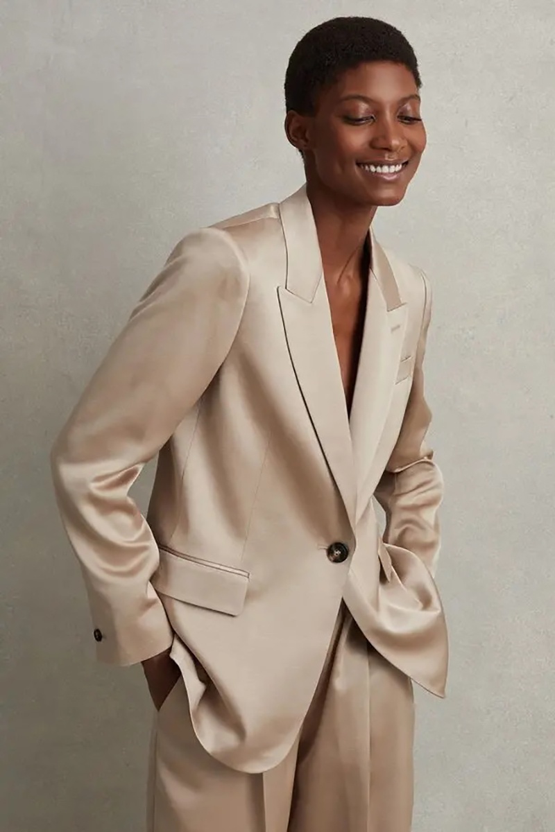 Allingentle シルクサテン女性スーツセット 2 ピ - Blazer Women Oversized のレビューと価格