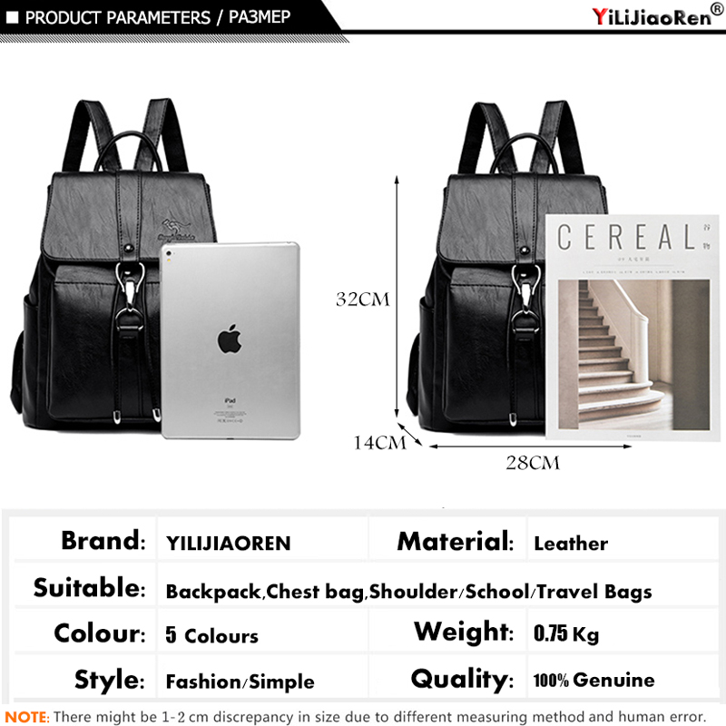 抗盗難バックパック女性のショルダーバッグ有名なブランドレザー - Women Fashion Online のレビューと価格