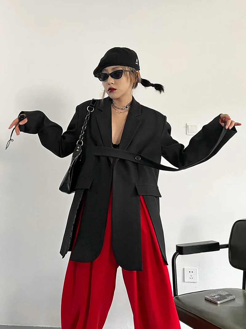 女性のためのストリートスタイルのブレザー,創造的なデザイン, - Blazer Women Oversized のレビューと価格