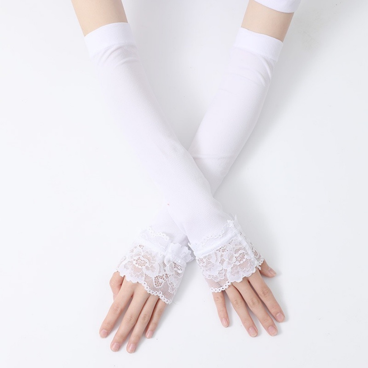 女性用ロング伸縮アームスリーブ、指なし運転用手袋、セクシーな - Women'S Fashion Gloves のレビューと価格