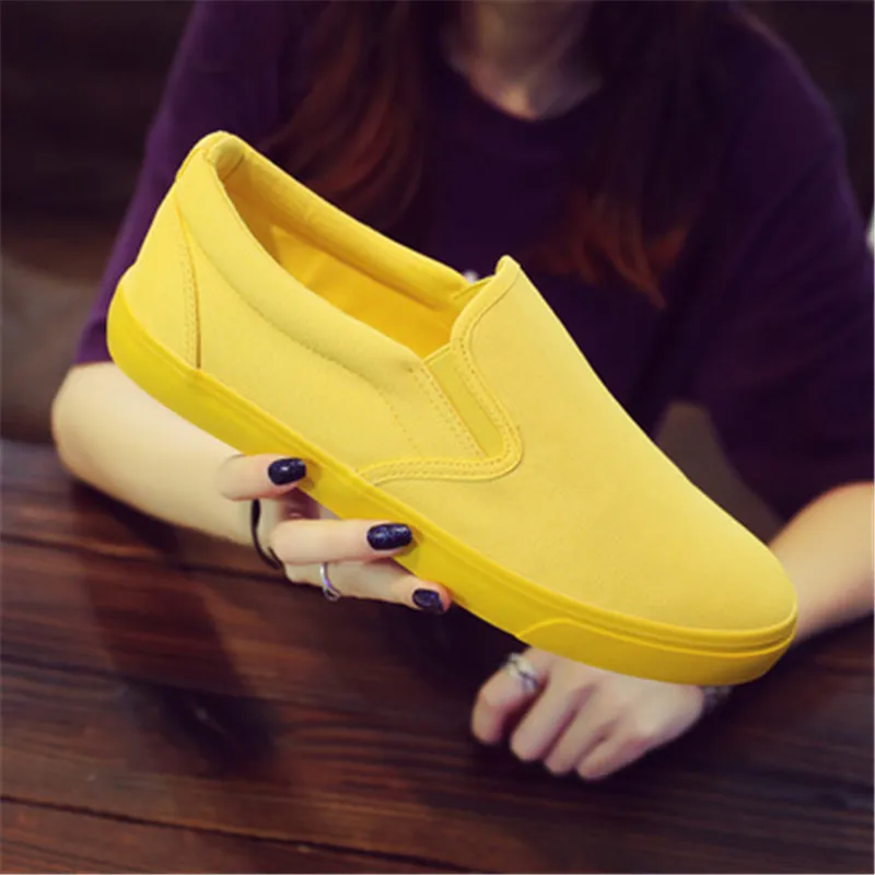男性と女性のための通気性のあるキャンバスシューズ,カジュアル - Women'S Yellow Fashion Sneakers のレビューと価格