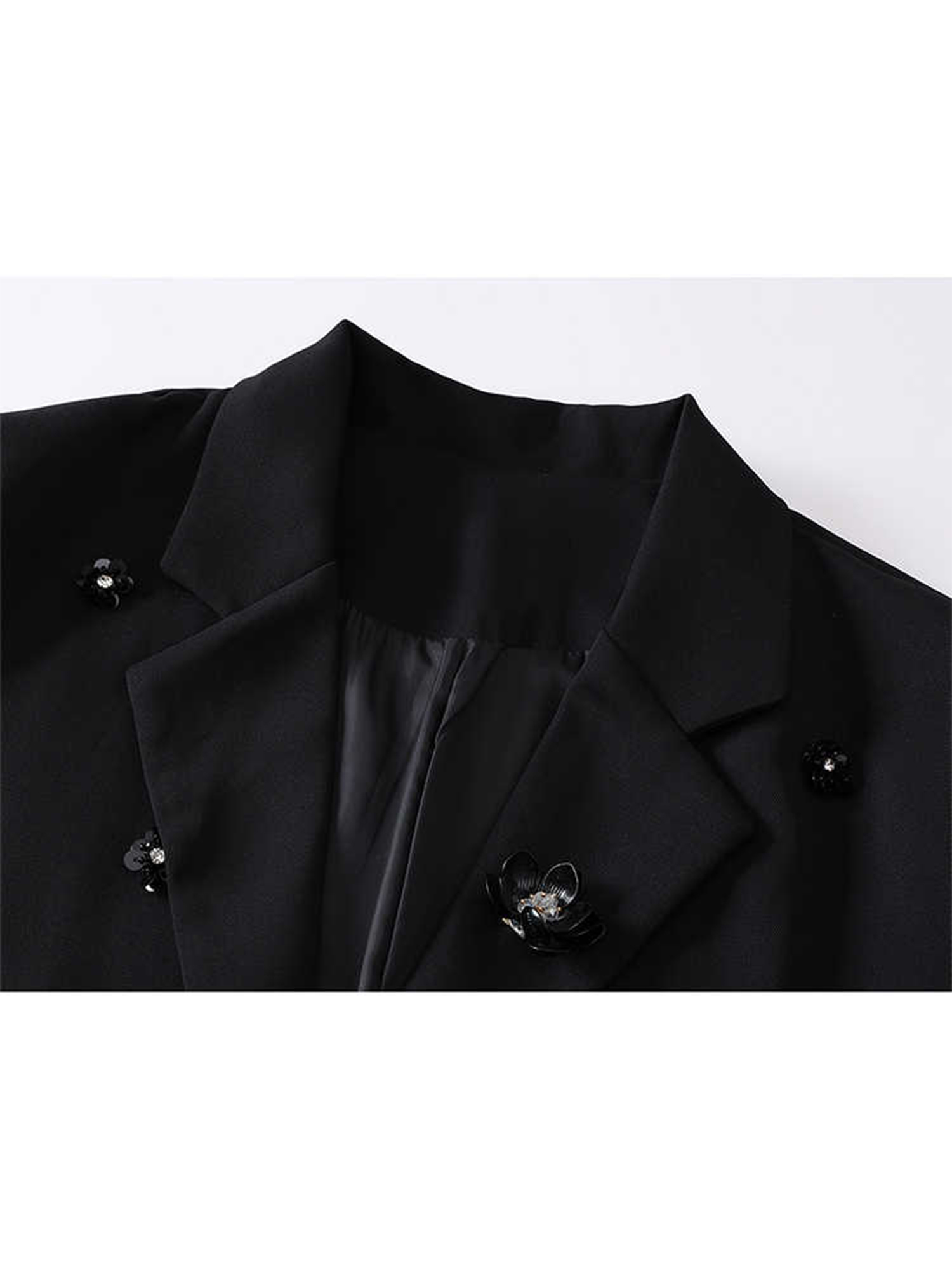 女性用 ブラック ゴシック 3D 花柄 ブレザー ジャケット - Blazer Women Oversized のレビューと価格