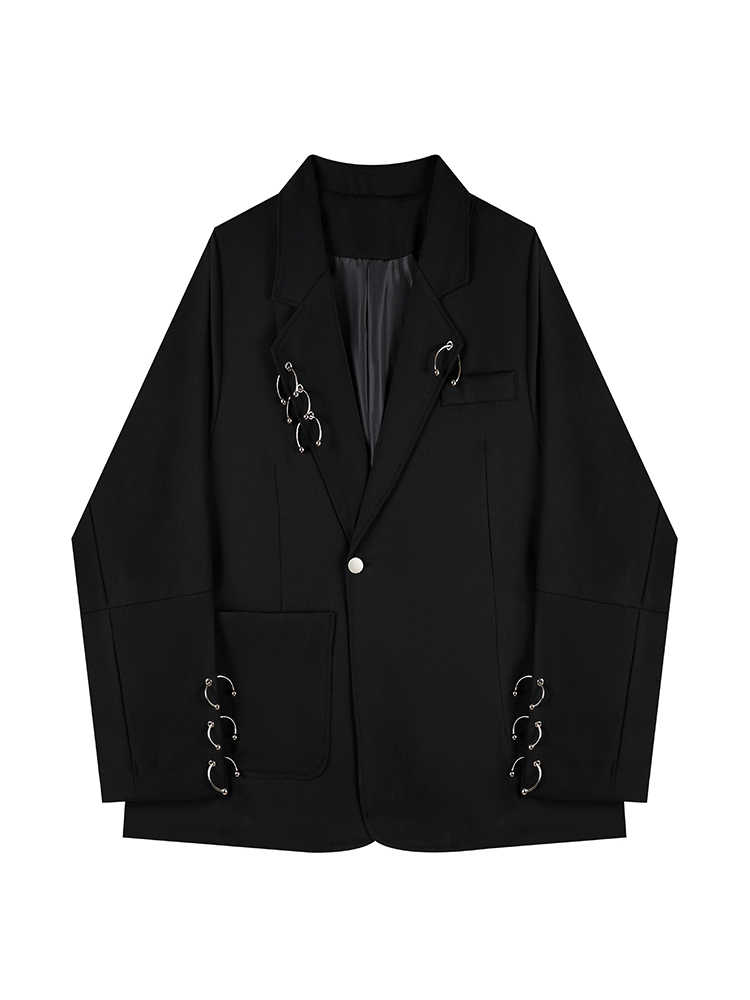 女性黒ゴシックエモ秋ブレザーコートファッションヴィンテージ原 - Blazer Women Oversized のレビューと価格