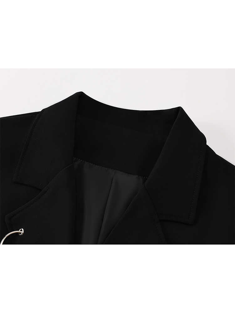 女性黒ゴシックエモ秋ブレザーコートファッションヴィンテージ原 - Blazer Women Oversized のレビューと価格