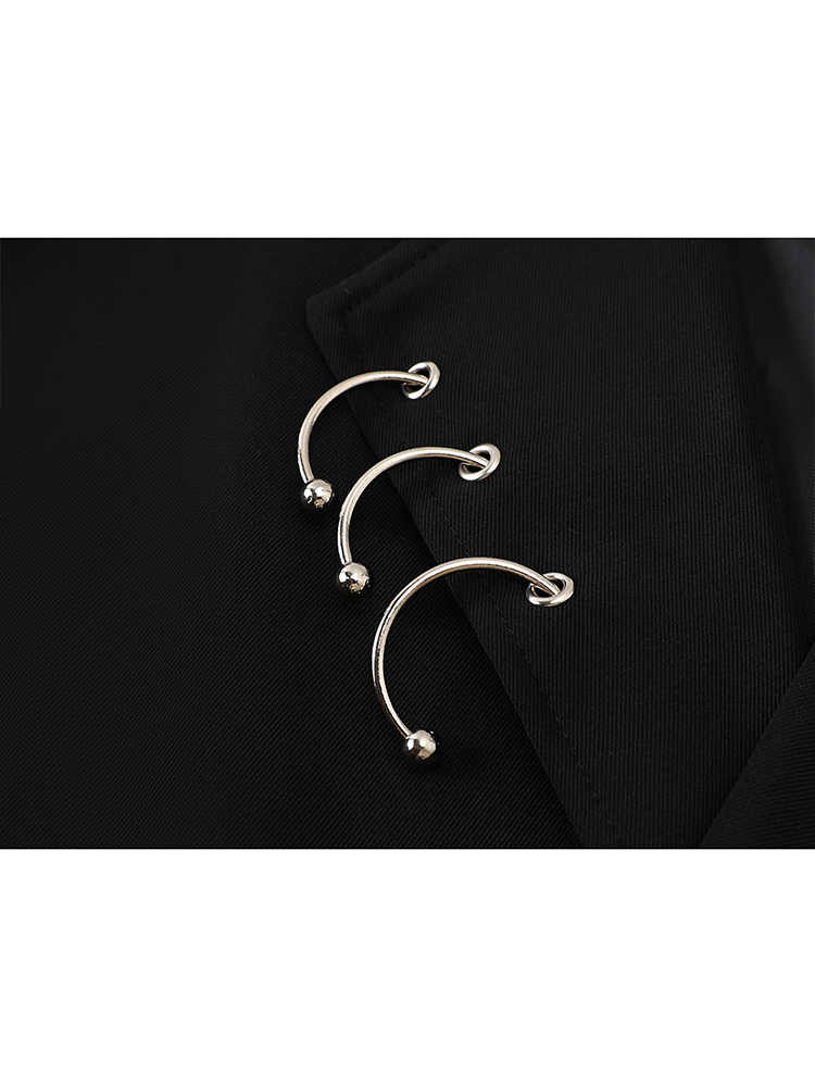 女性黒ゴシックエモ秋ブレザーコートファッションヴィンテージ原 - Blazer Women Oversized のレビューと価格