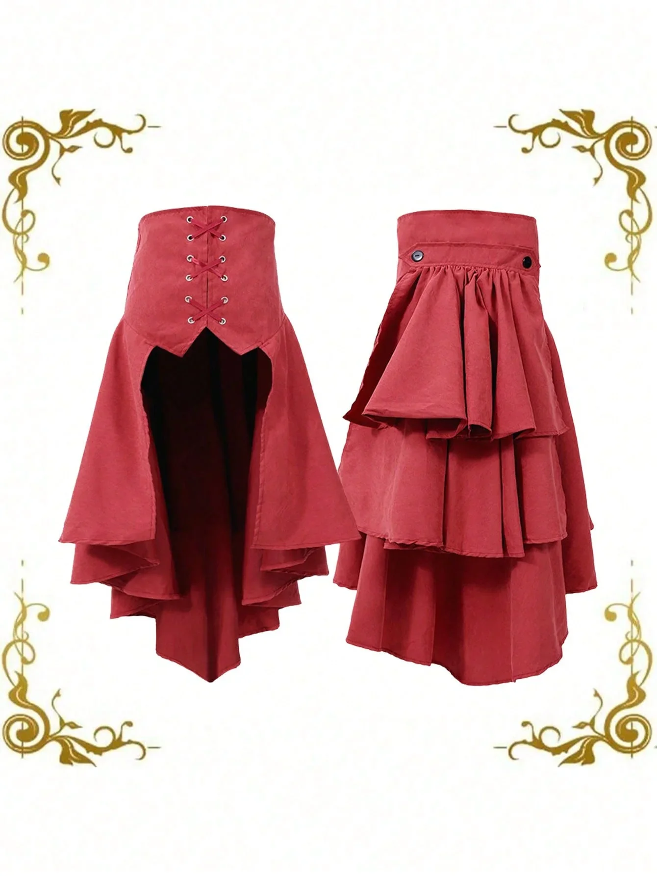 取り外し可能なオーバースカート女性パンクスワローテールスカー - Corset Top Boned のレビューと価格