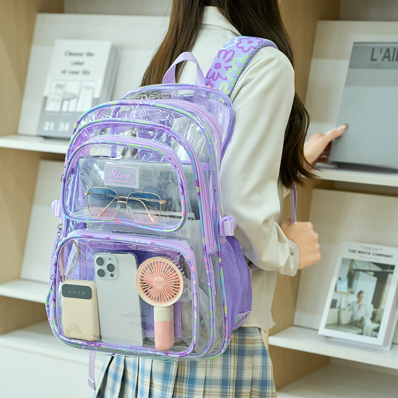 女性用透明バックパック 大容量 カジュアル 子供用バックパッ - Women Fashion Online のレビューと価格