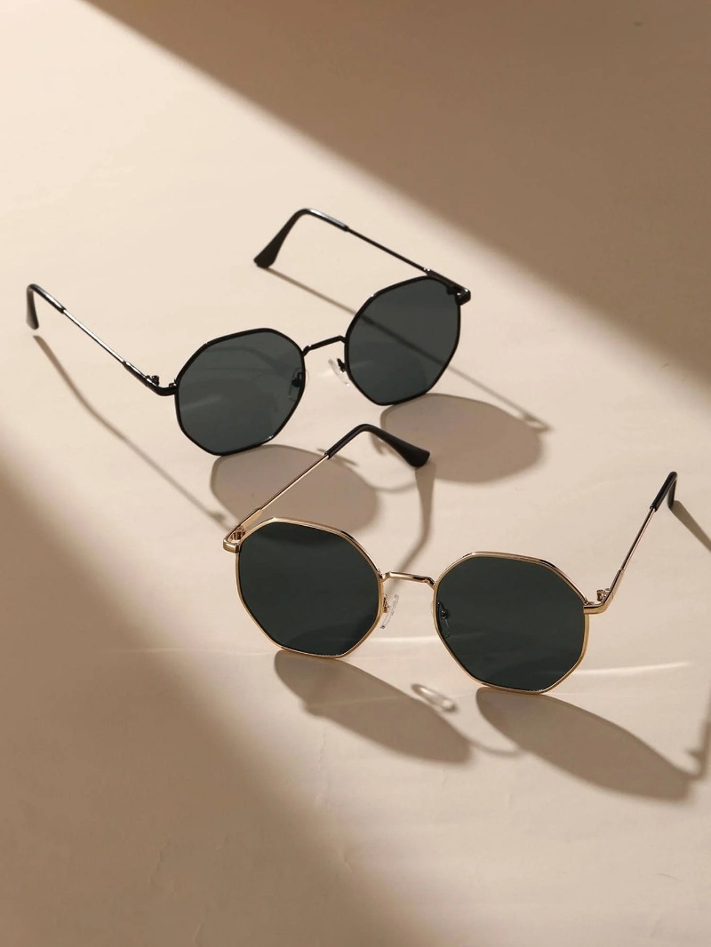 1/3 個メタル幾何学模様ラウンドフレームサングラスファッシ - Women'S Fashion Eyeglass Frames のレビューと価格