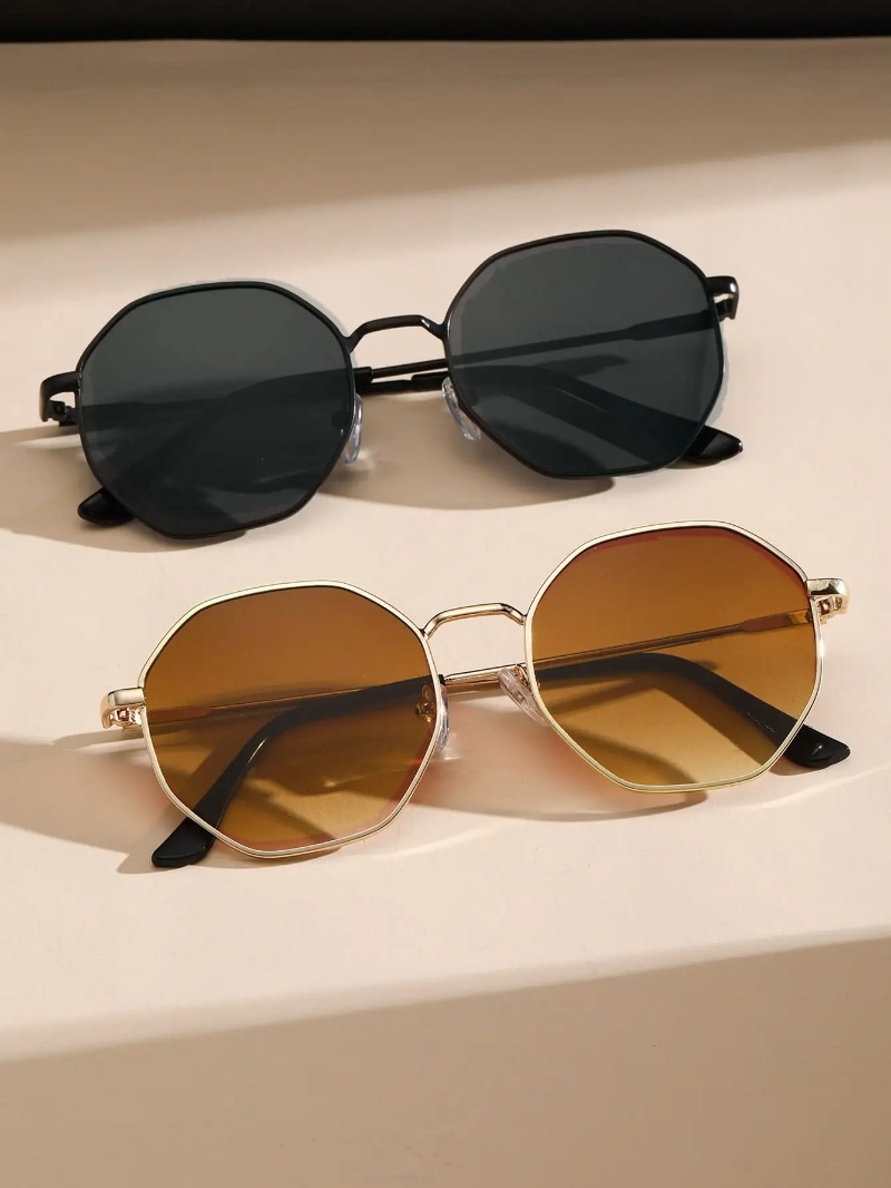 1/3 個メタル幾何学模様ラウンドフレームサングラスファッシ - Women'S Fashion Eyeglass Frames のレビューと価格